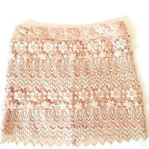 American eagle pink tiered crochet mini skirt.